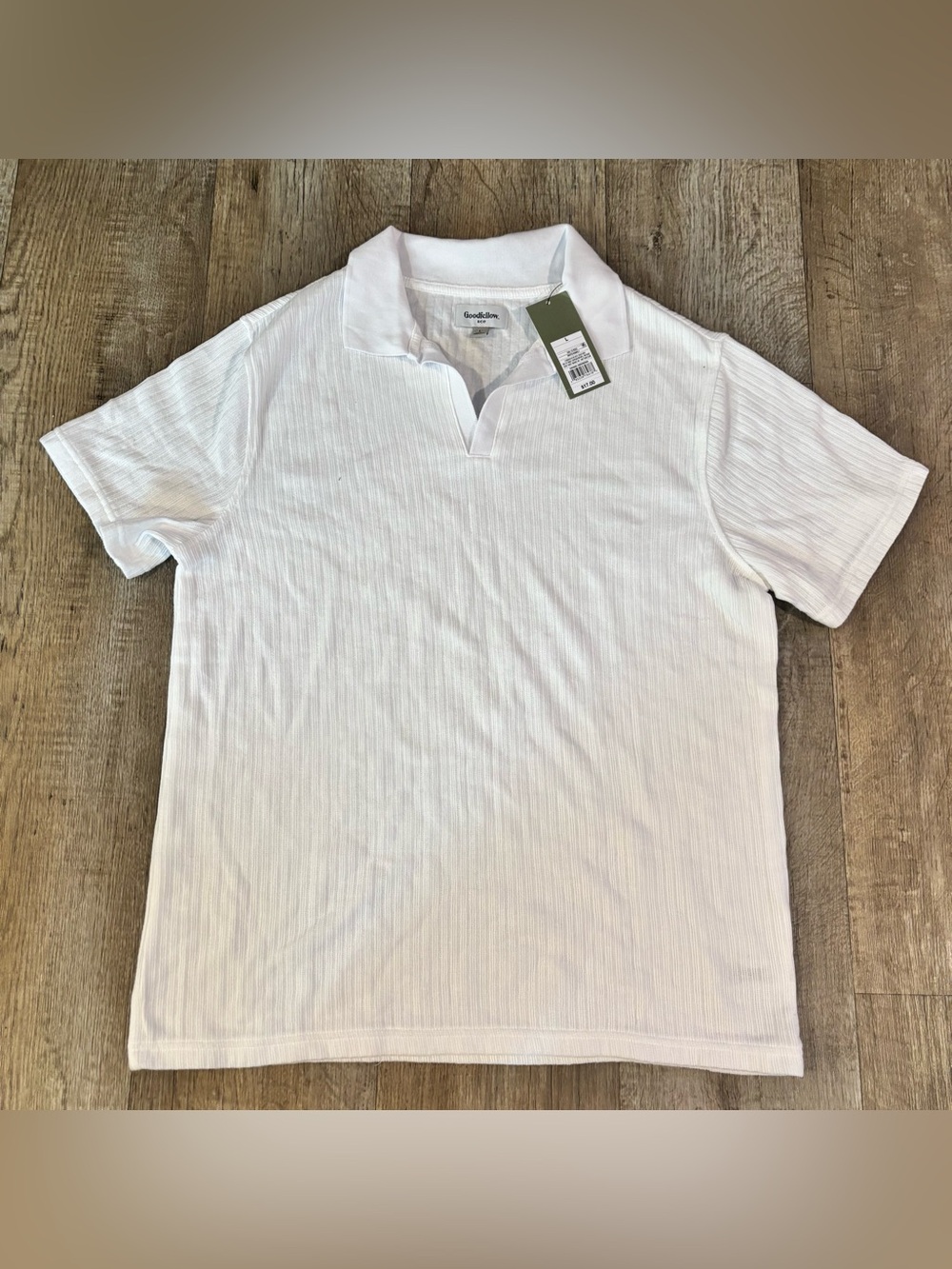 Goodfellow & Co Men’s Cotton Shorts - sleeve Polo shirt in white size Large